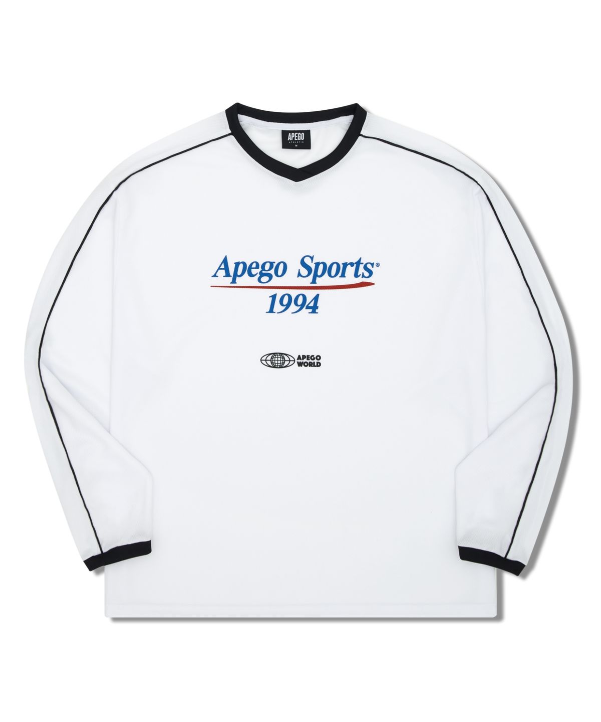 아페고 스포츠(APEGO SPORTS) 파이핑 져지 오버핏 롱슬리브 화이트