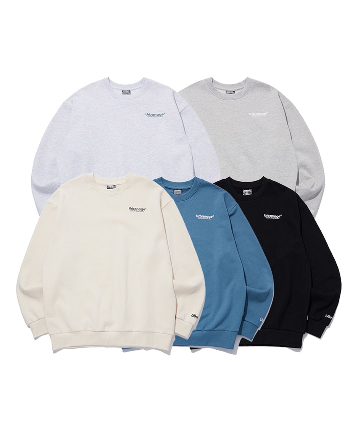 어반에이지(URBANAGE) 센서티브 오버 기모 맨투맨 (기모 안감) (5 Colors)