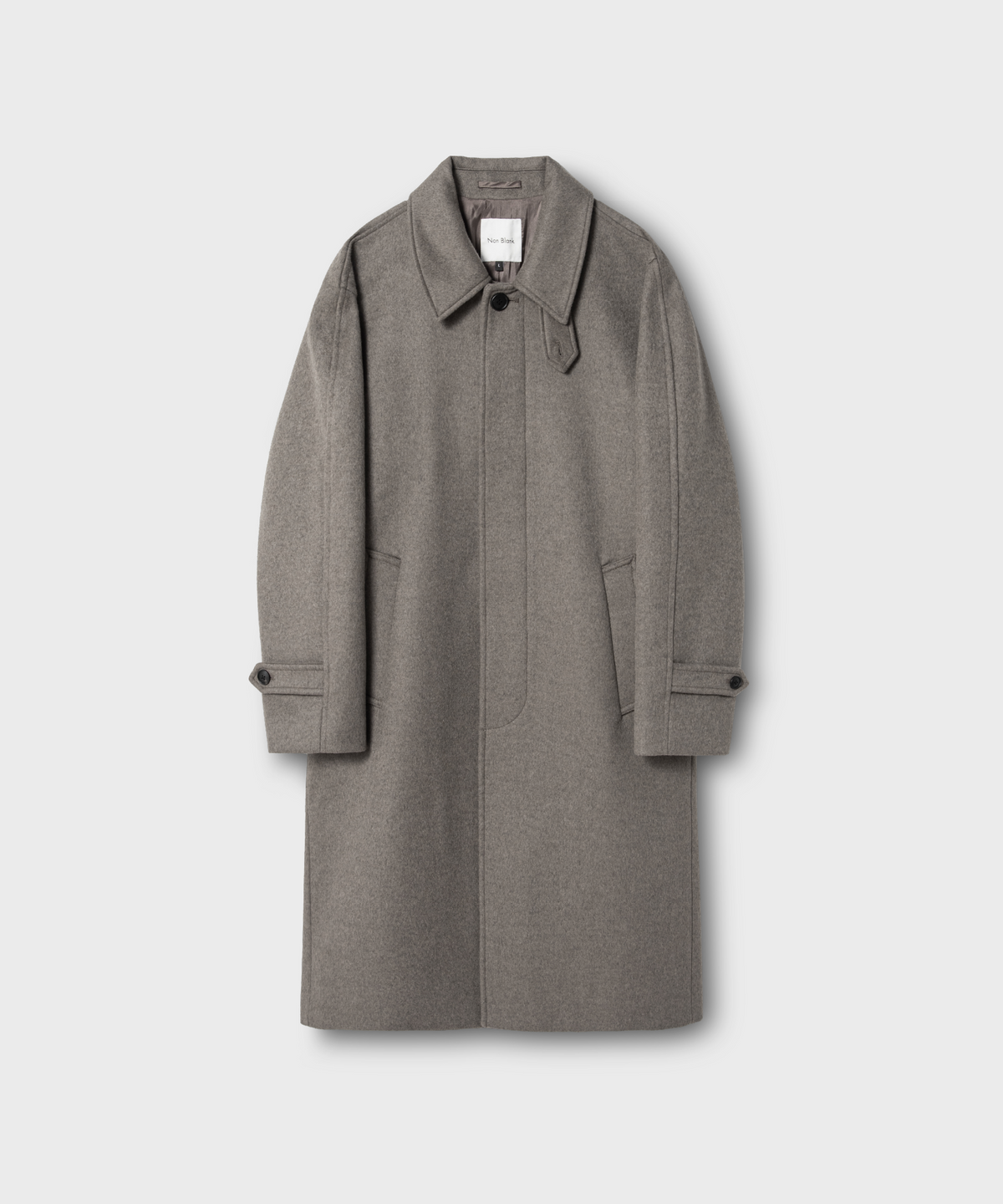 넌블랭크(NONBLANK) 발마칸 코트_MELANGE TAUPE