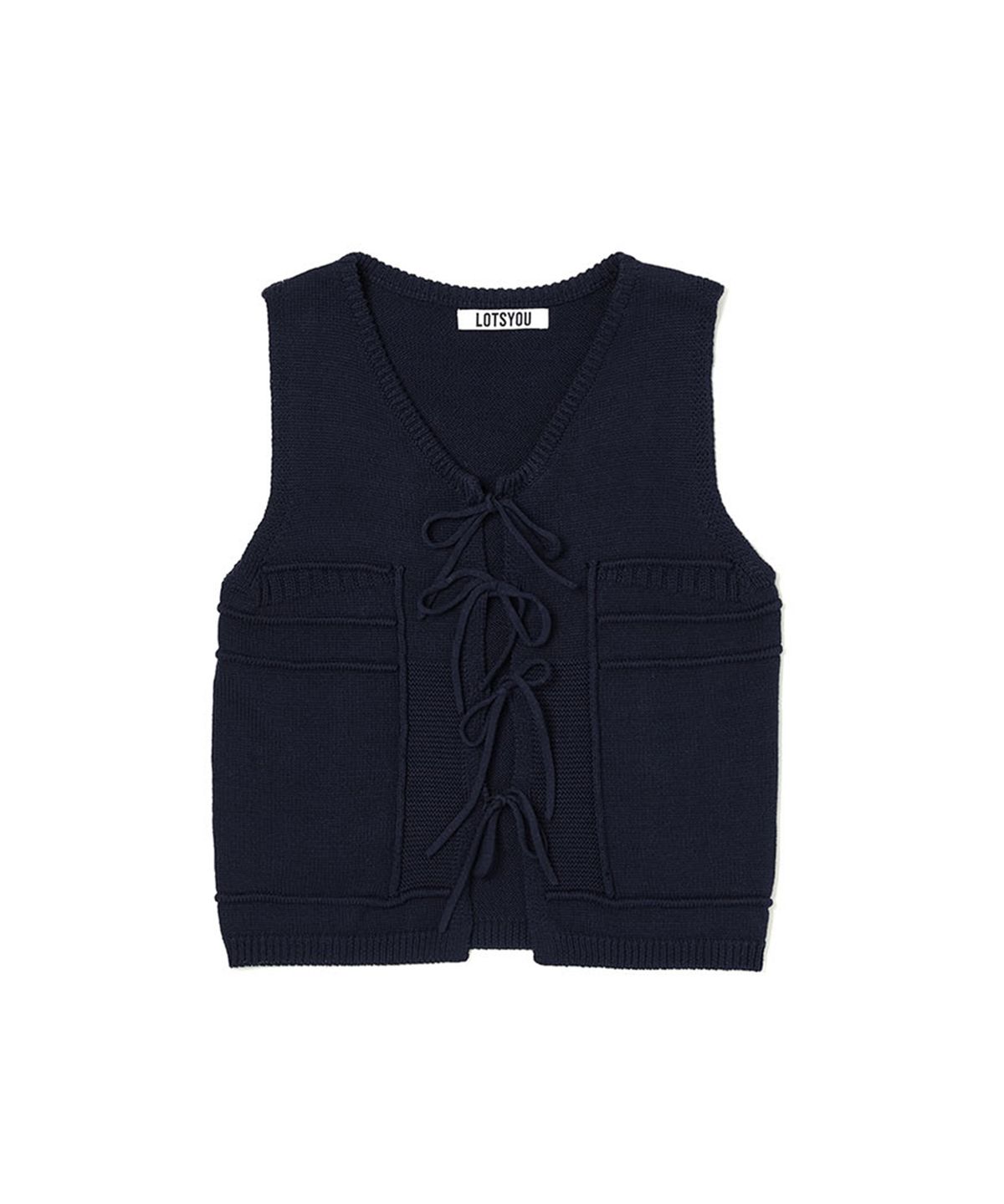 라츠유(LOTSYOU) Little Flower Knit Vest Navy