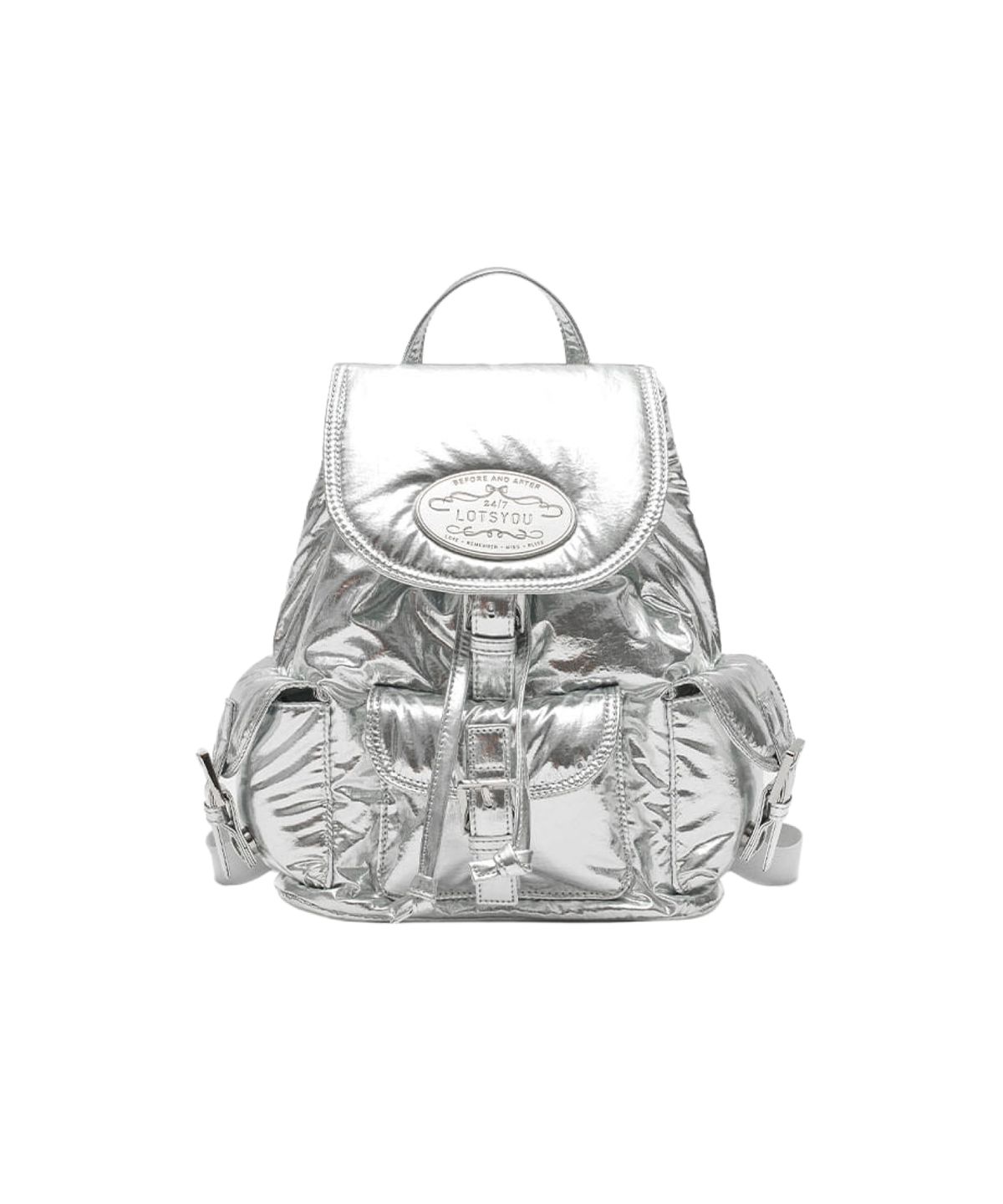 라츠유(LOTSYOU) Cloudy CHUBBY Backpack Silver