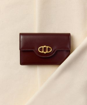 버건디 보딸라또 레더 명함 카드지갑 AAHO6E351D3