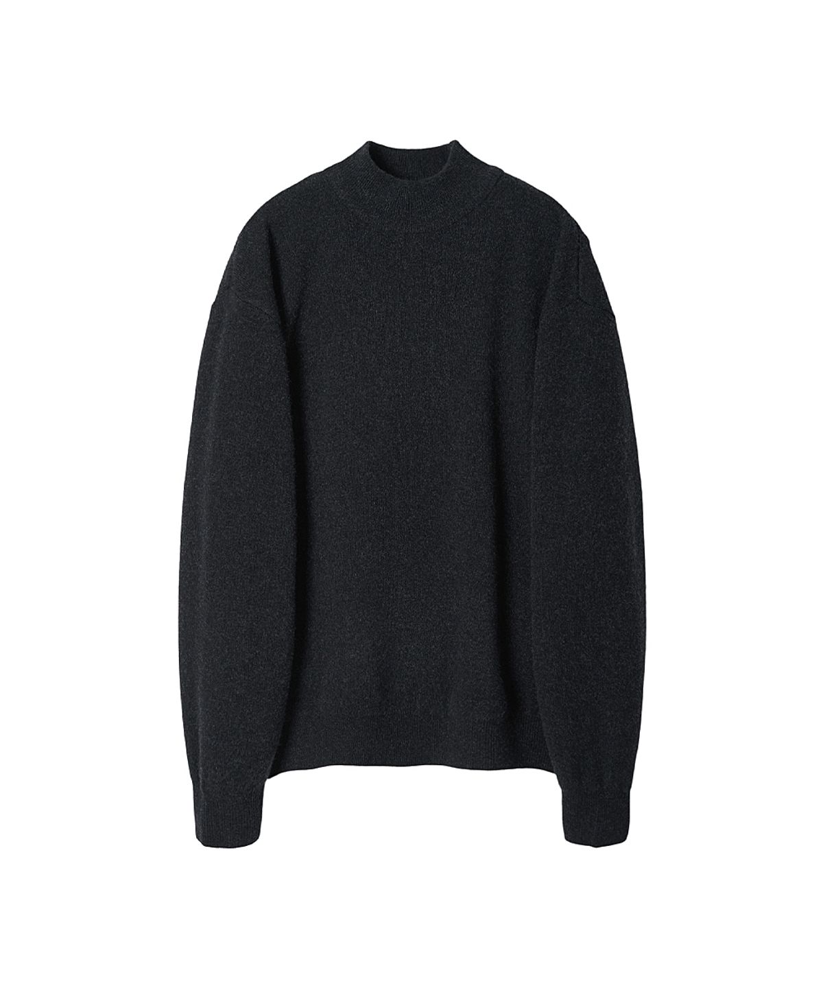 러프사이드(ROUGHSIDE) Mock Turtleneck Knit Ash Black