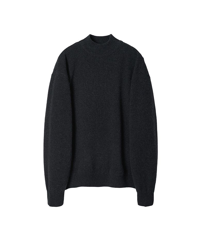 Mock Turtleneck Knit Ash Black