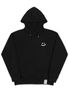 [UNISEX]스몰 드로잉스마일 후드티_블랙/화이트 로고