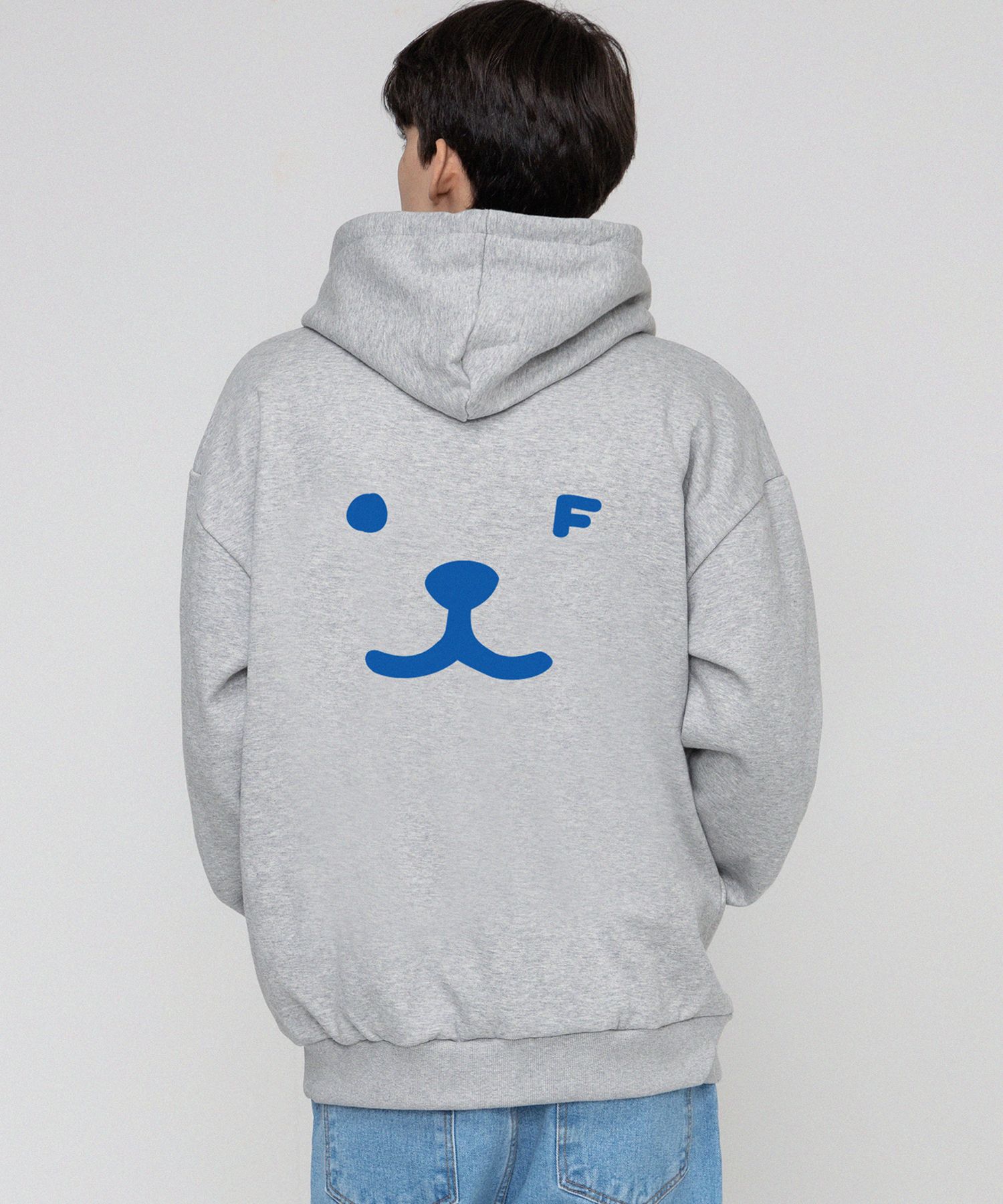[GRAVER]★PUPPY FACE BACK SMILE HOODIE MUSINSA | GRAVER [UNISEX] Puppy Face Back Smile Hoodie_Gray