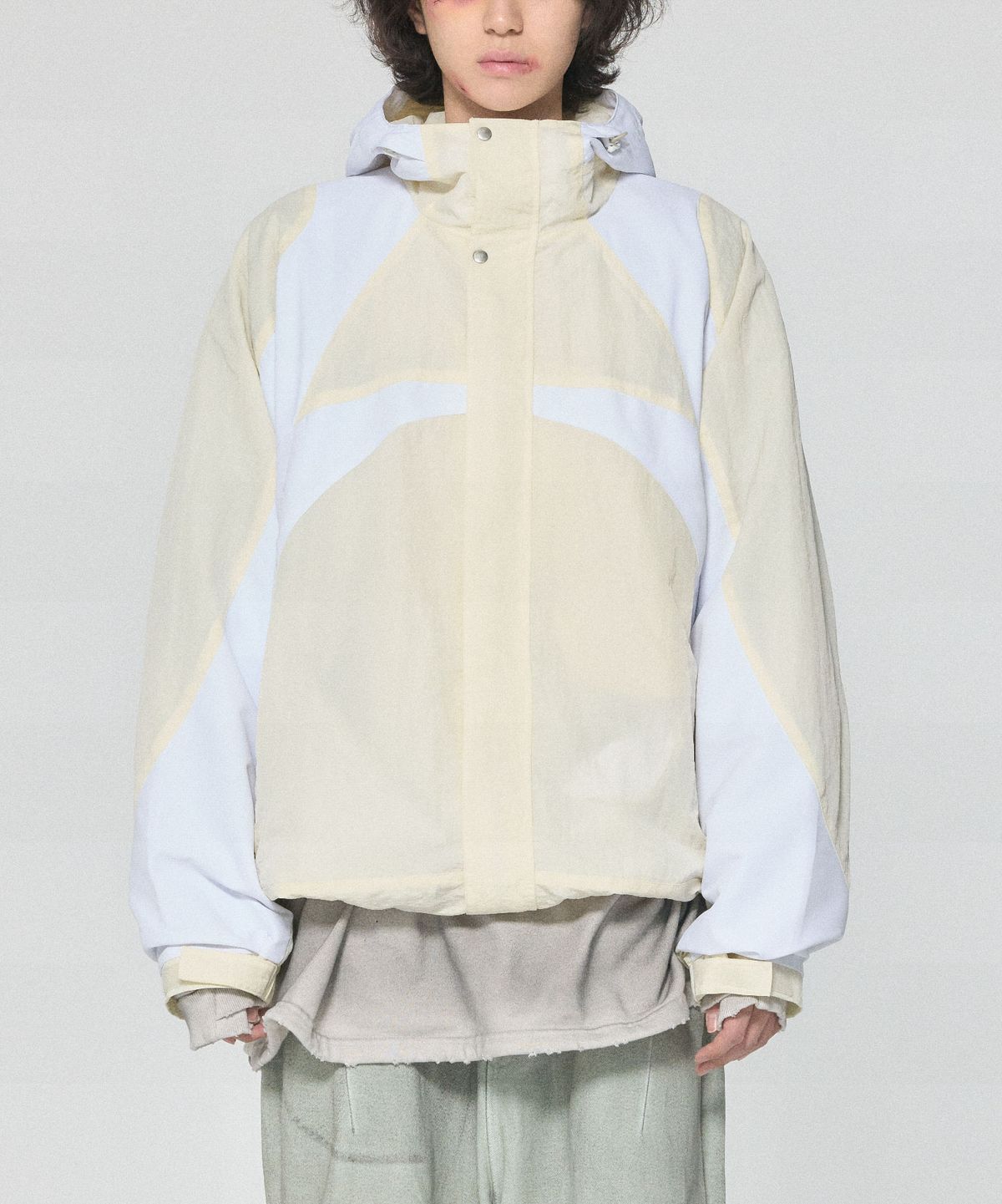 스키즘 인듀싱(SCHISM INDUCING) BIKER SHELL PARKA VER.2, EGG SHELL