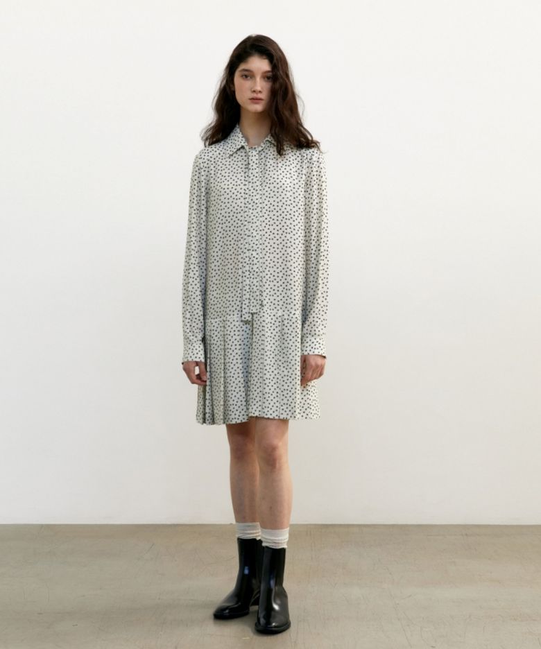 TIE SHIRT DRESS - CREAM