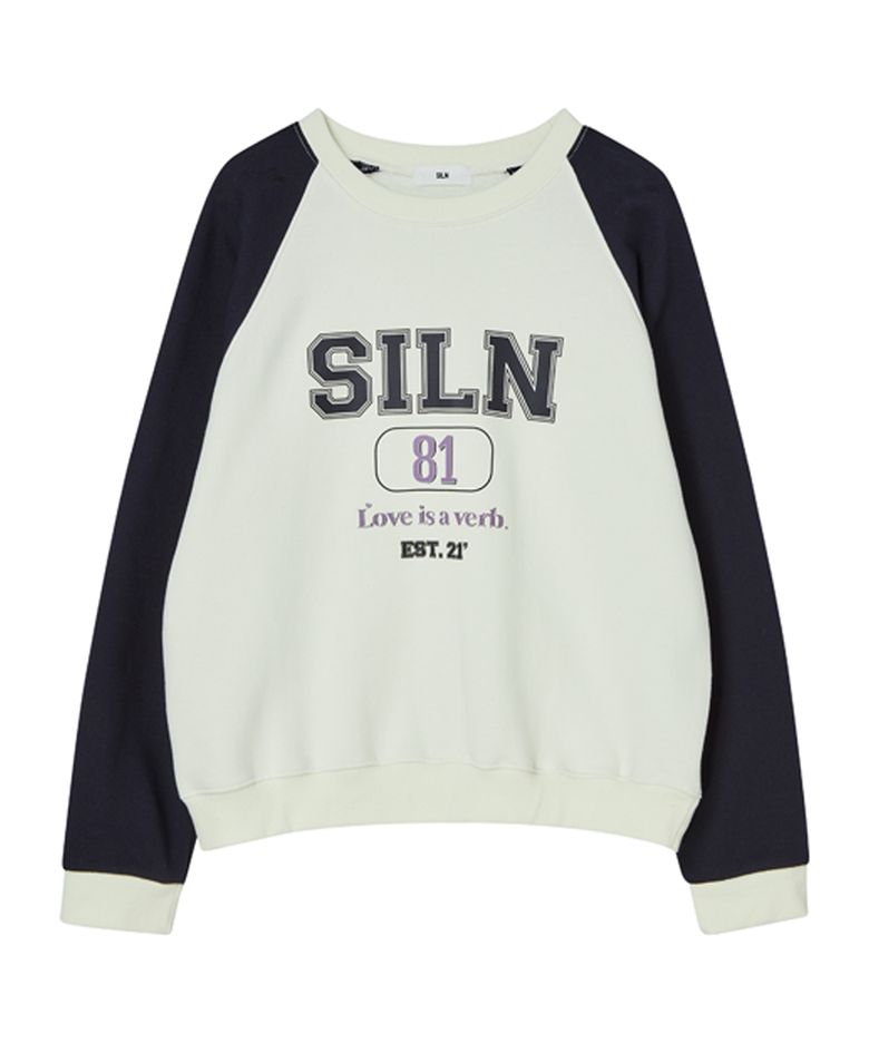 Color Block Raglan Sweatshirts (CREAM) 기모 Ver.