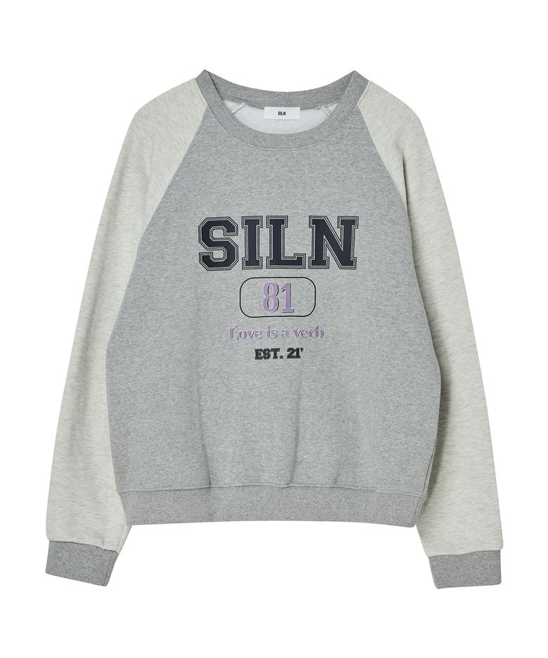 Color Block Raglan Sweatshirts (MELANGE GREY) 기모 Ver.