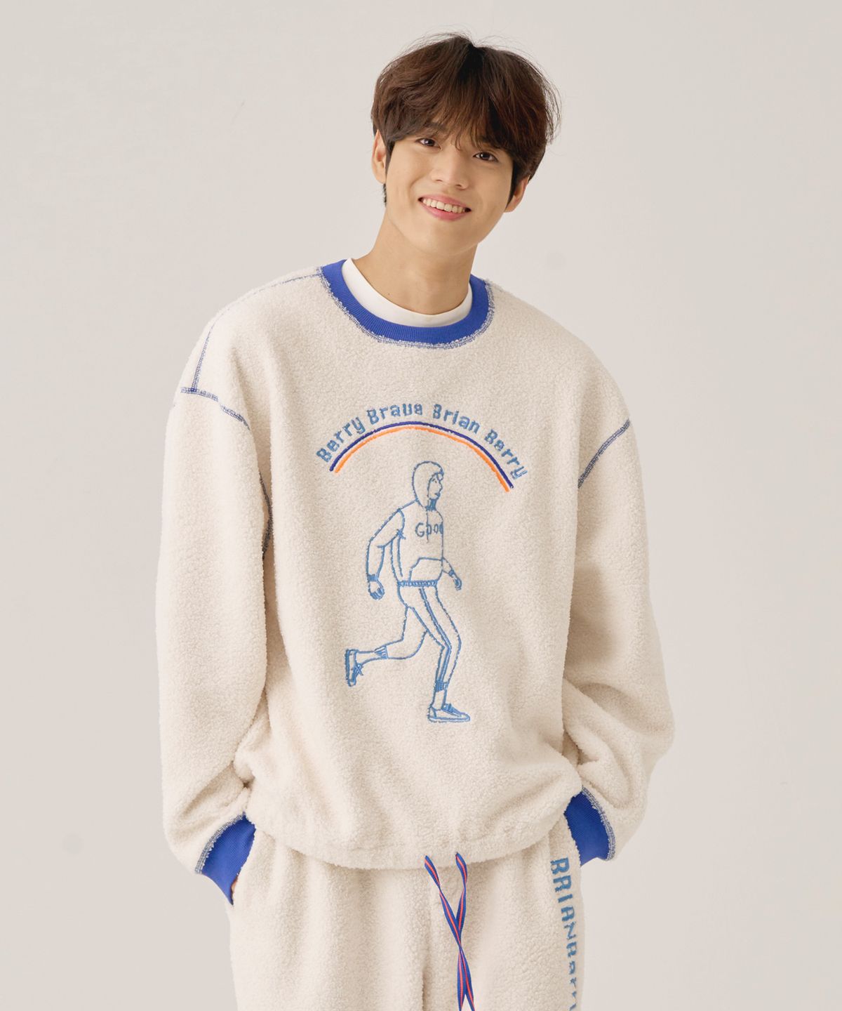브라이언베리(BRIAN BERRY) BERRYMAN SIGNATURE SET-UP TEE_WHITE&BLUE