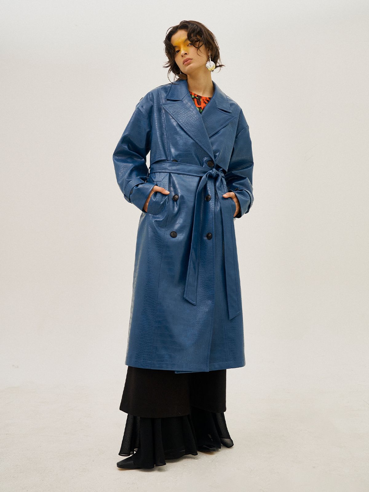 그리디어스(GREEDILOUS) Tyed Waist Leather Trench