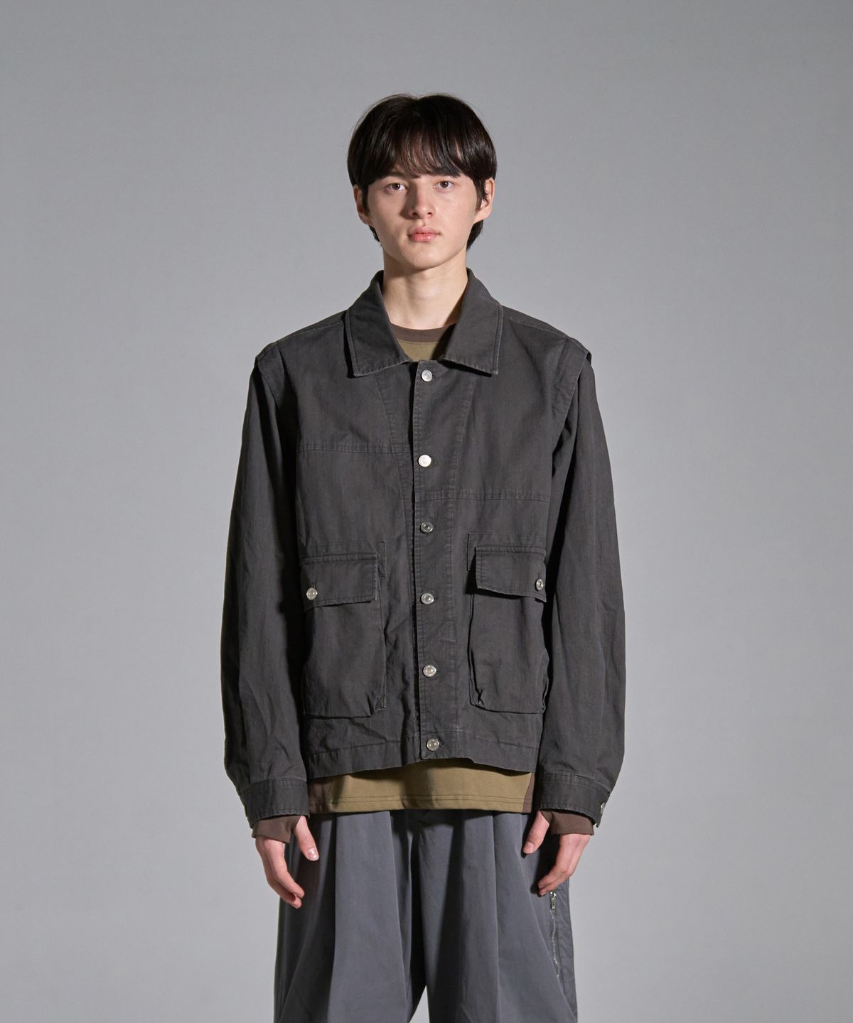 노운(NOUN) detachable vintage jacket (charcoal)