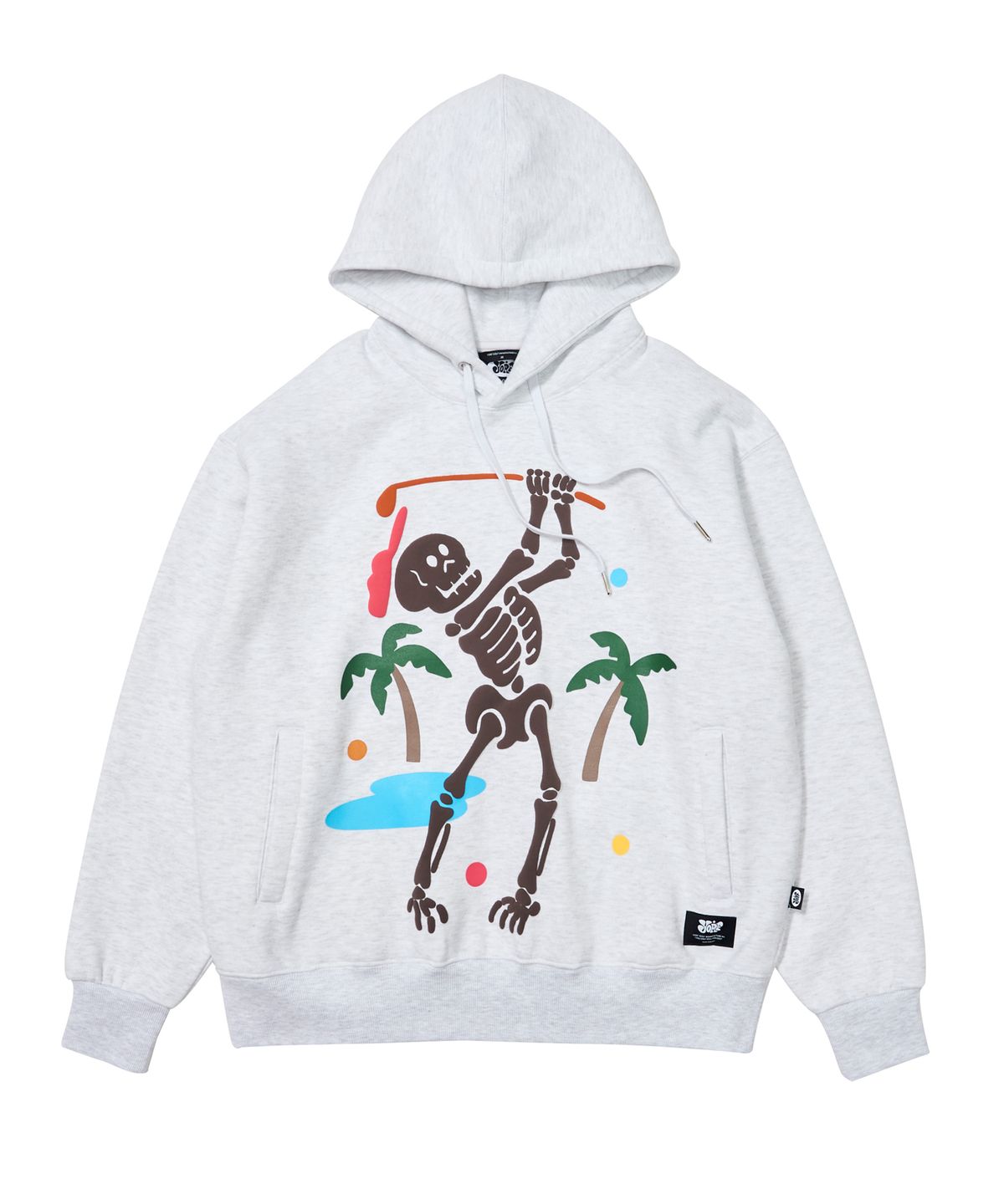욜프(YORF) YORF AW SKULL HOOD WHITE MELANGE