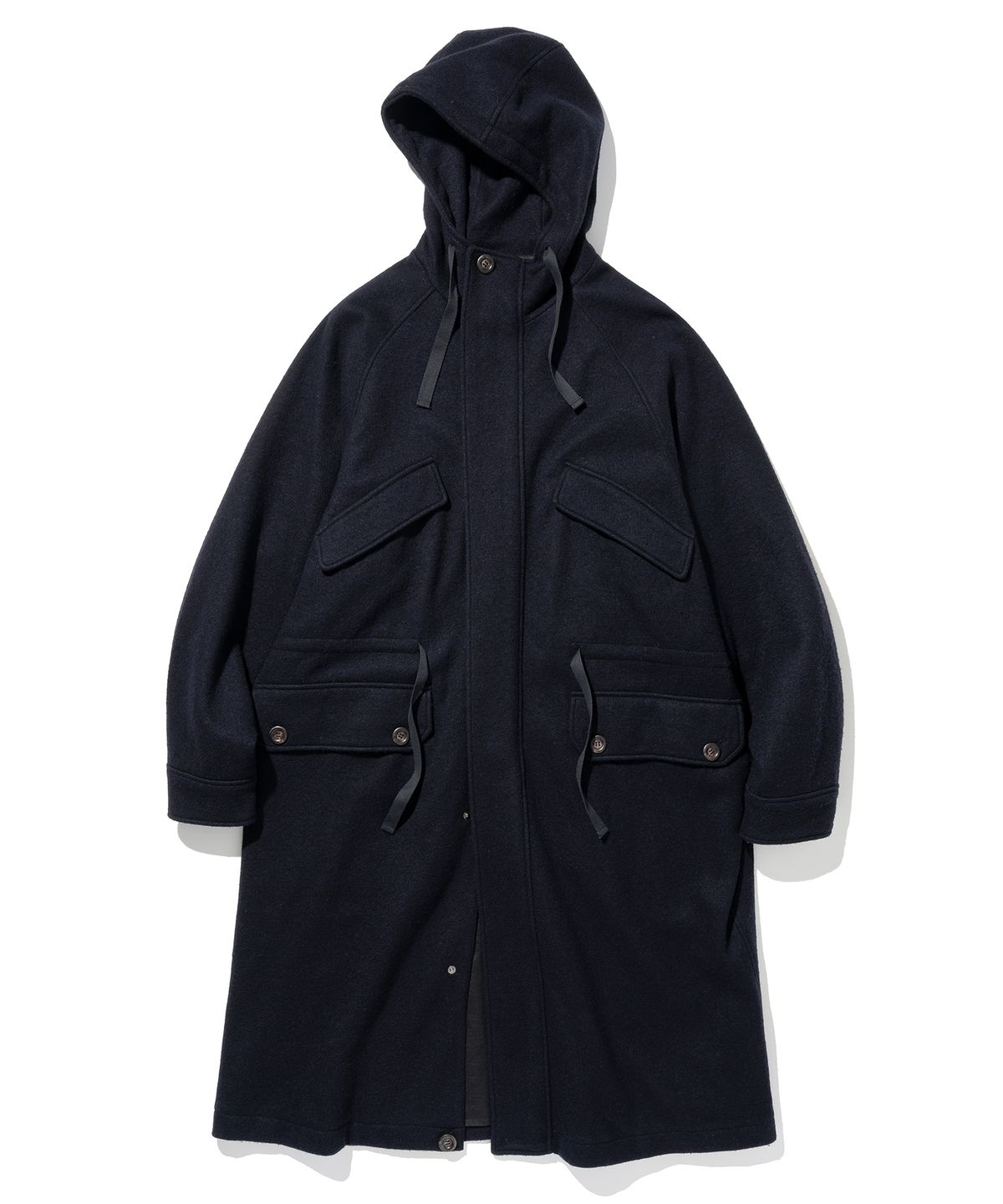 유니폼브릿지(UNIFORM BRIDGE) wool hood coat navy