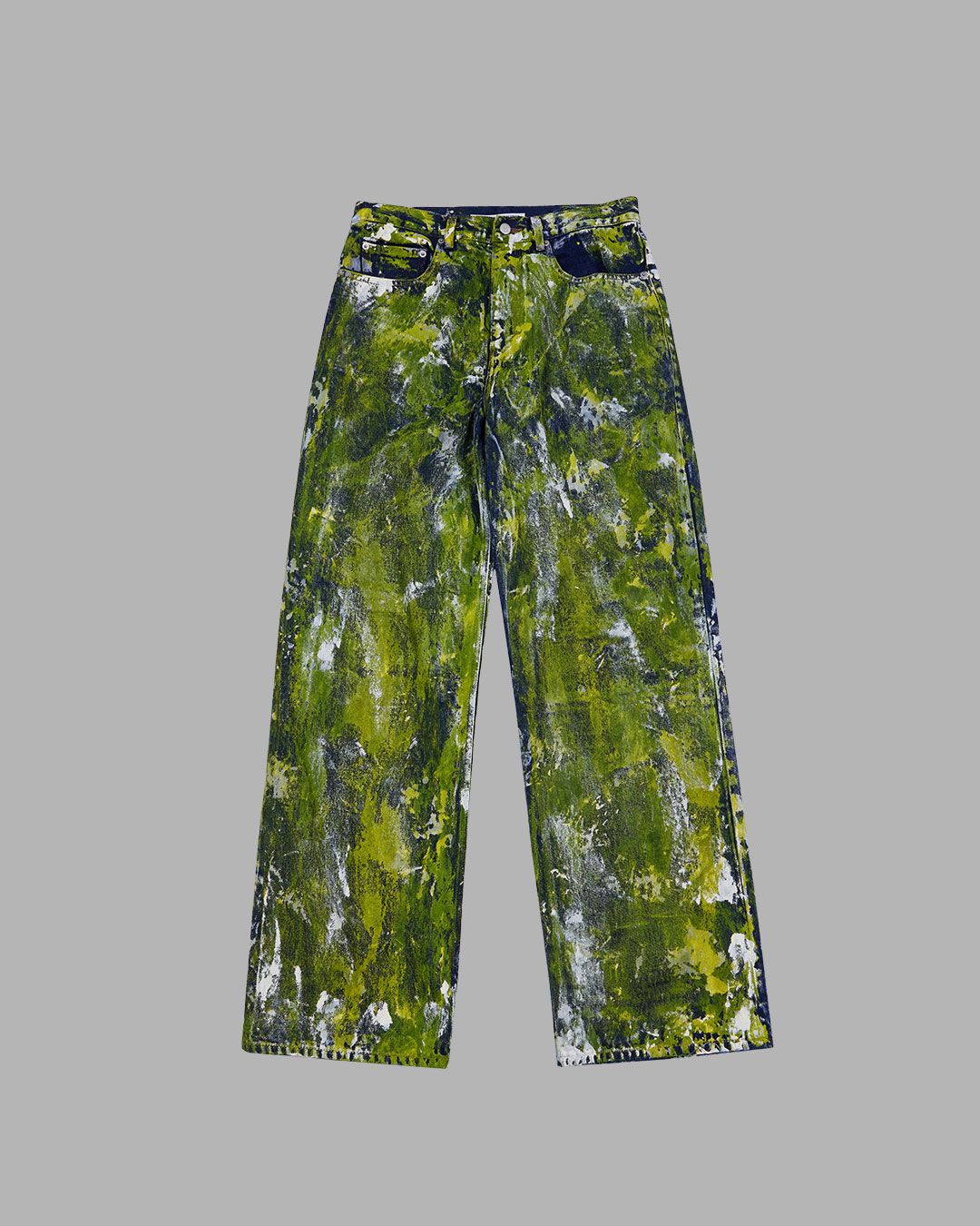 MUSINSA | THE MUSEUM VISITOR HAND PAINTED DENIM PANTS - YELLOW