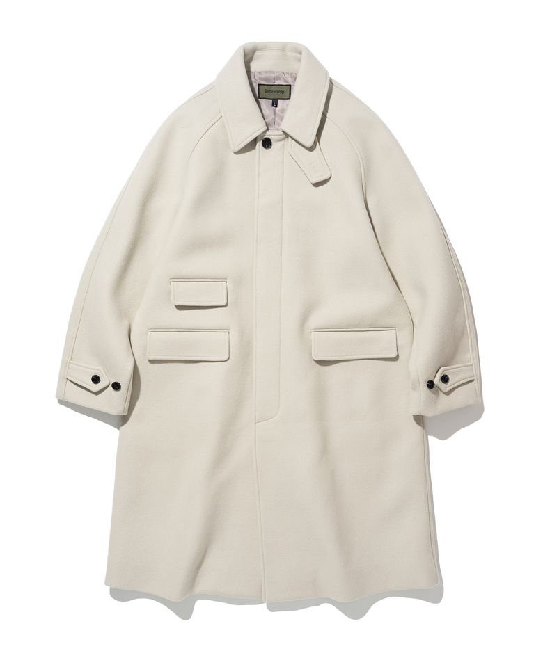 wool balmacaan coat beige