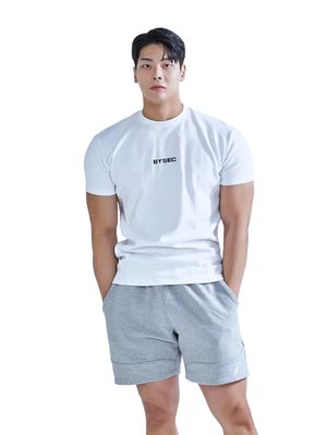 퍼펙트 특양면 스몰로고 머슬핏 반팔 티셔츠_2Color