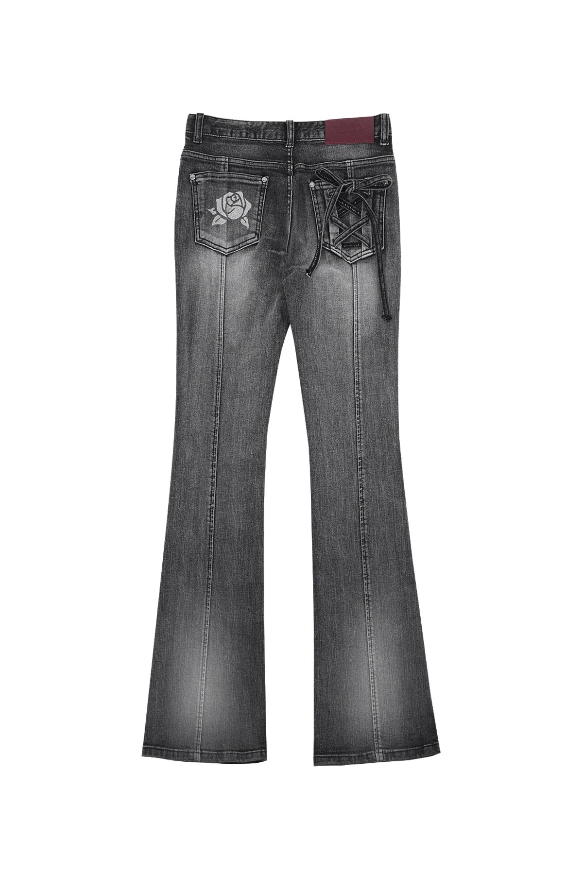 달링유어배드(DARLING, YOU'RE BAD) ROSE BOOTS CUT DENIM # BLACK