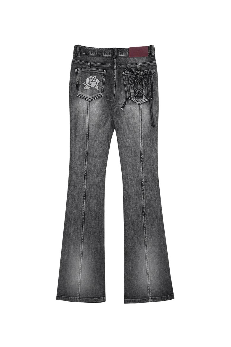 ROSE BOOTS CUT DENIM # BLACK