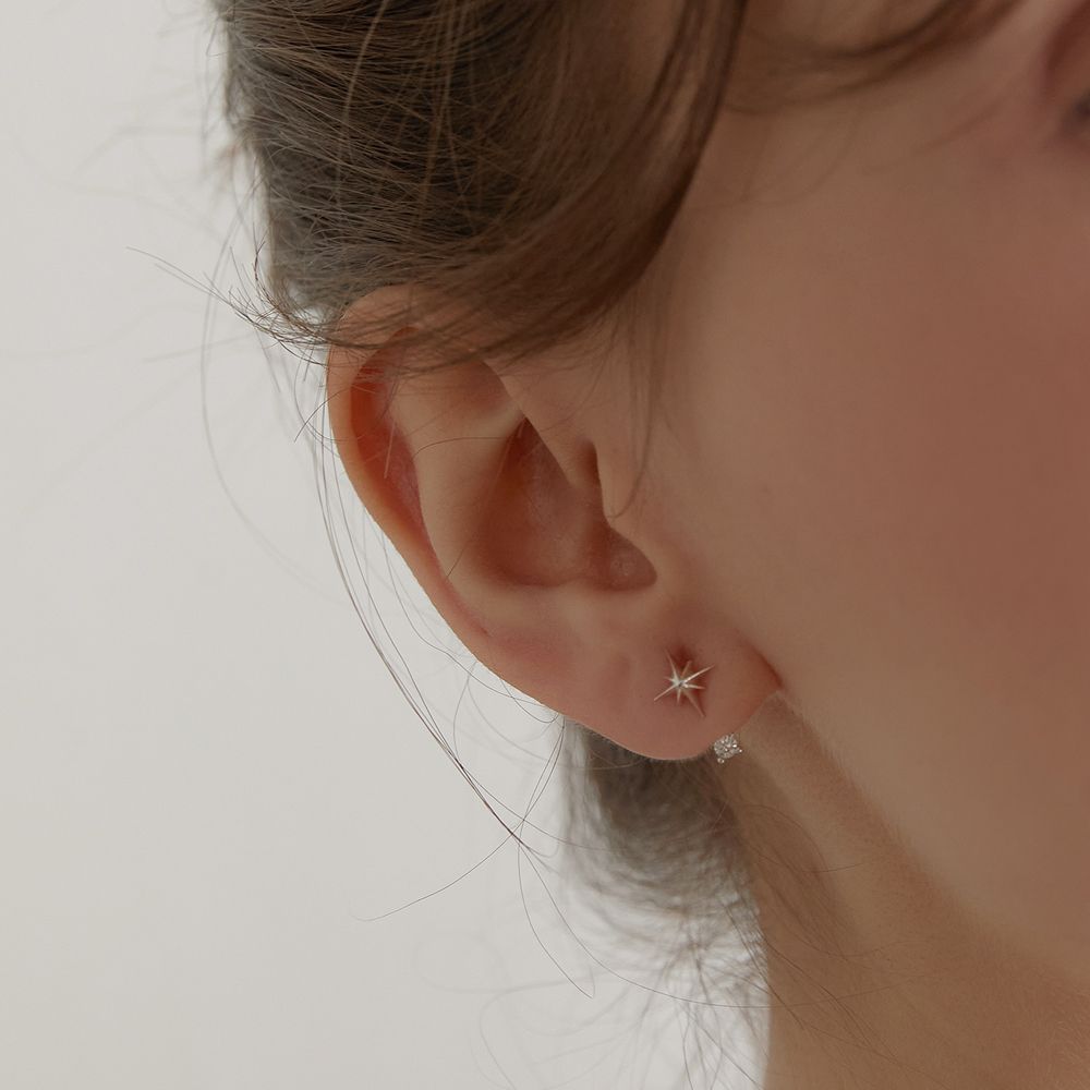 MUSINSA | TATIANA (Silver 925) Star Eye Ear Jacket Earrings