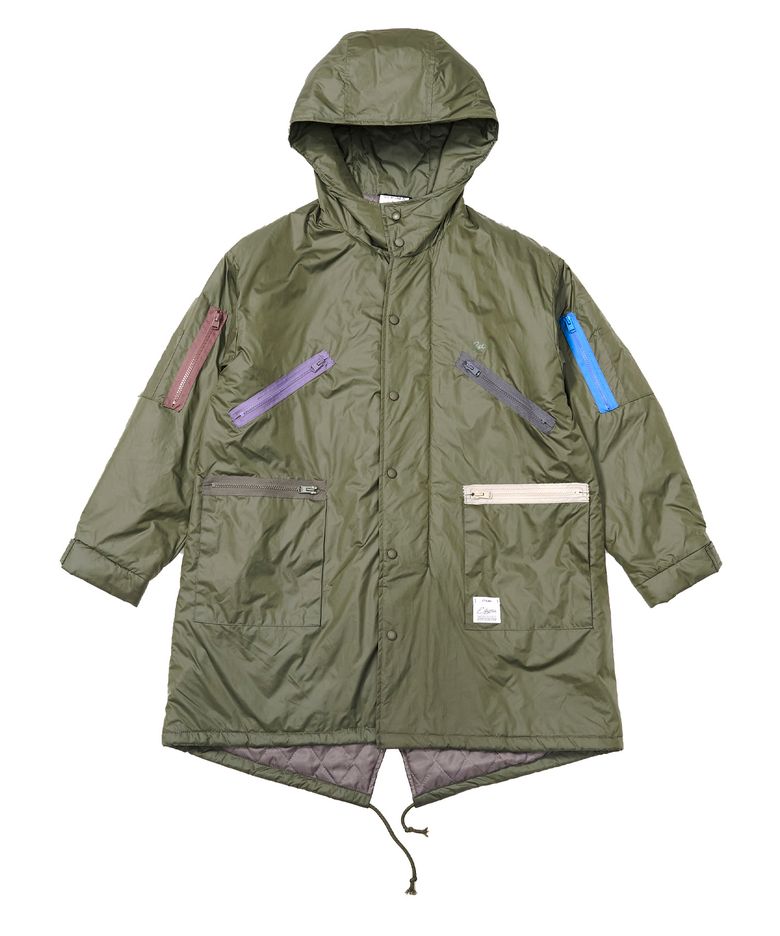 ZIPPER OVERSIZED FISHTAIL PARKA KHAKI