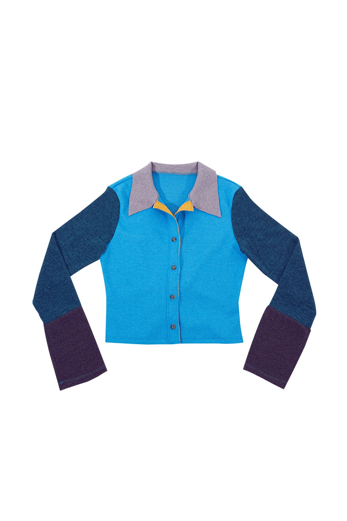 달링유어배드(DARLING, YOU'RE BAD) MULTICOLOR KNIT SHIRT # BLUE