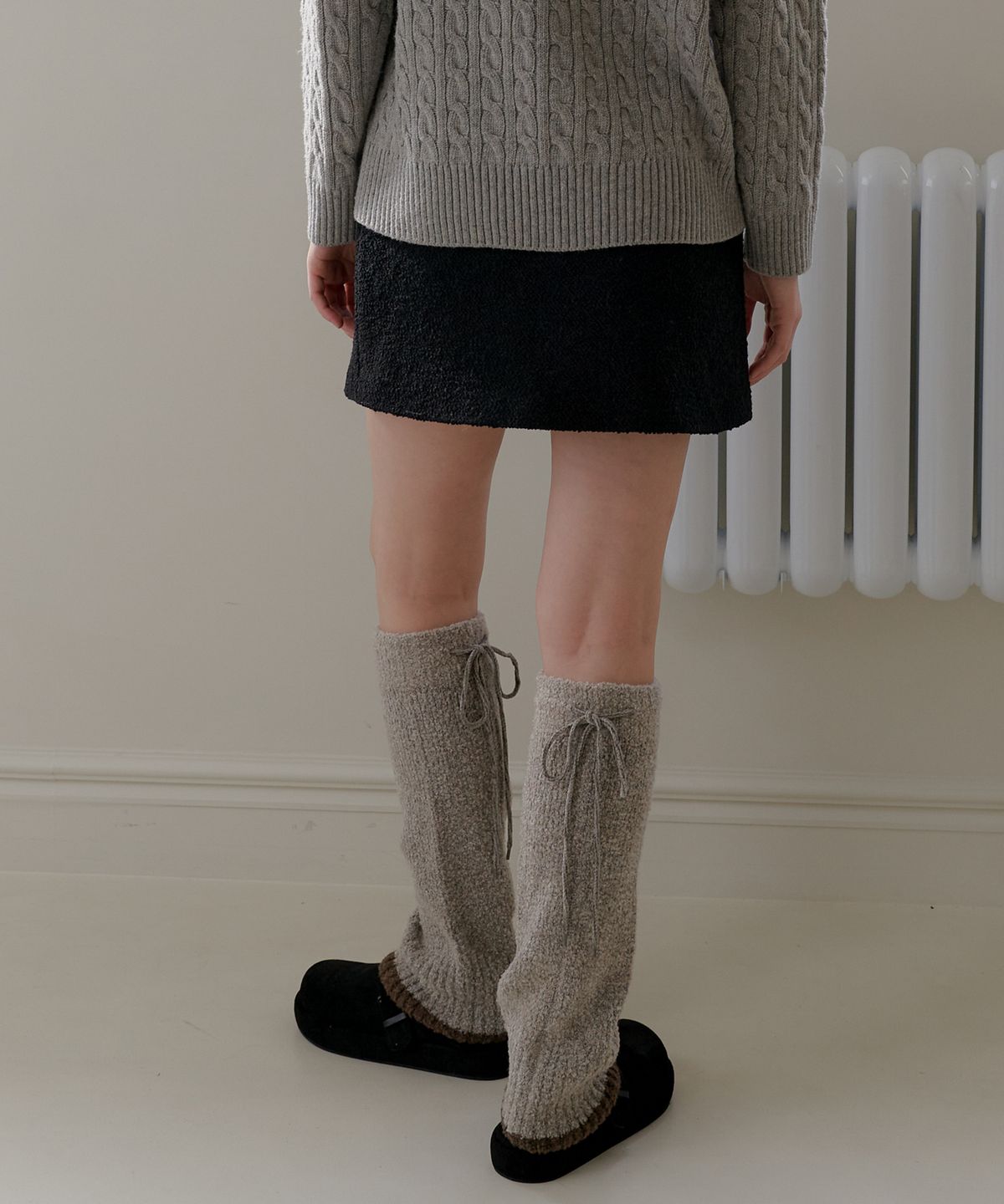 엽페(YUPPE) COLOR KNIT LEG WARMER_GRAY