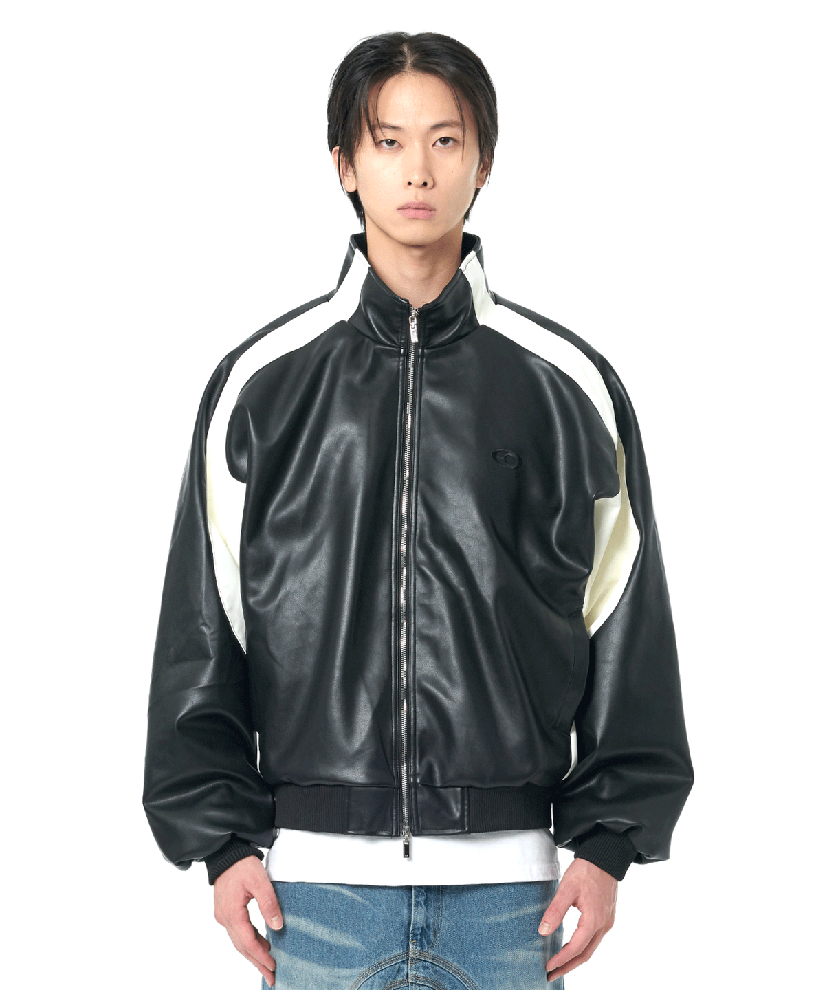 오픈야드(오와이)(OPENYARD(OY)) VEGAN LEATHER W.L.B.B JACKET-BLACK