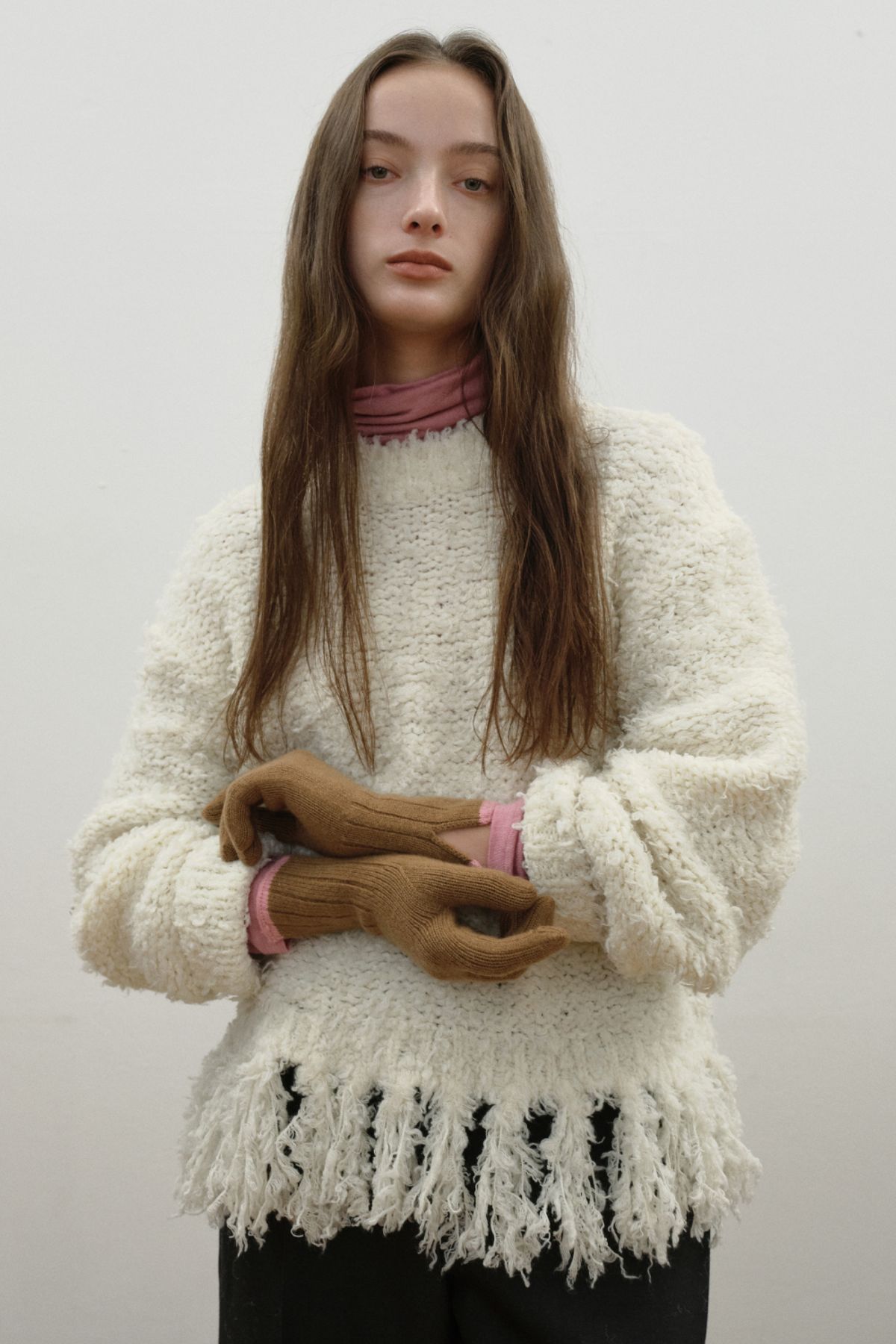엠디지티(MDGT) Colored Edge Touch Gloves_Camel Pink