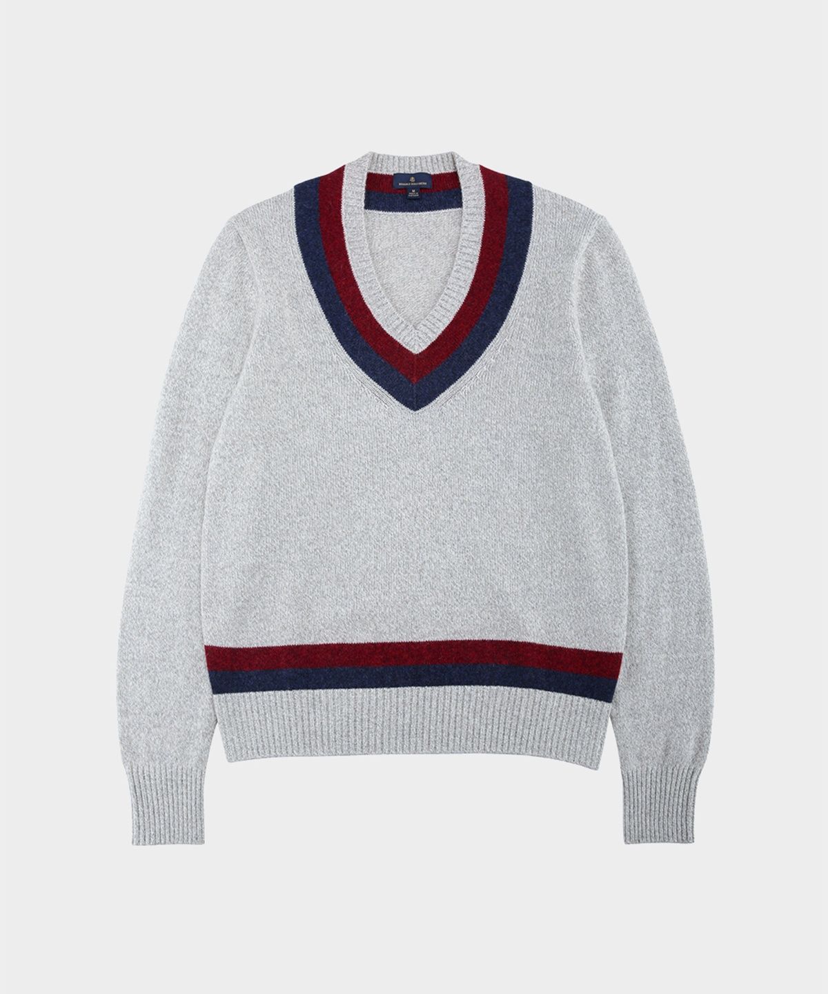 브룩스 브라더스(BROOKS BROTHERS) 울 블렌디드 테니스 V넥 스웨터 (그레이) (BBWNMF1057WDW)