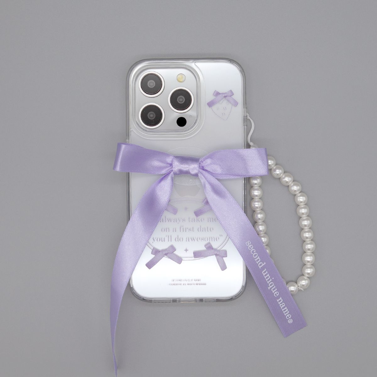 세컨드유니크네임(SECOND UNIQUE NAME) SUN CASE CLEAR BALLET RIBBON PURPLE