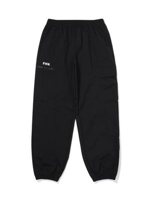 우먼스 우븐 포켓 조거팬츠 블랙