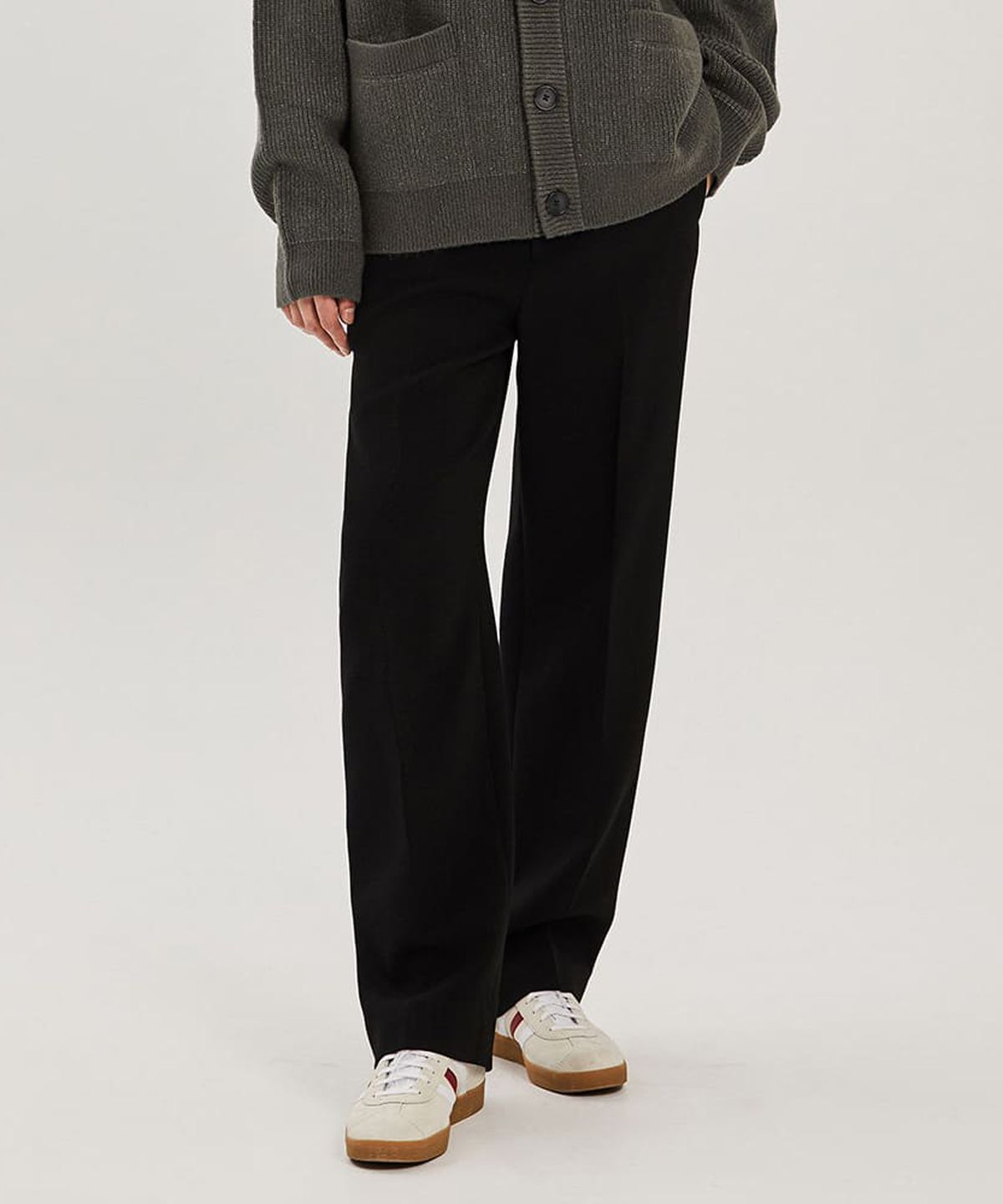 애드호크(ADHOC) 남성 겨울 T/R 기모 와이드팬츠 (BLACK) (HZALP15-39)
