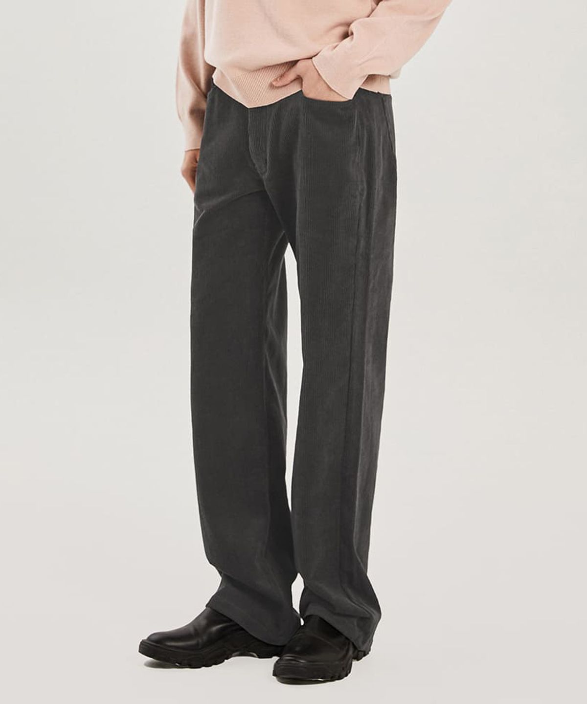 애드호크(ADHOC) 남여공용 겨울 코듀로이 와이드 팬츠 (GREY) (HZALP81-35)
