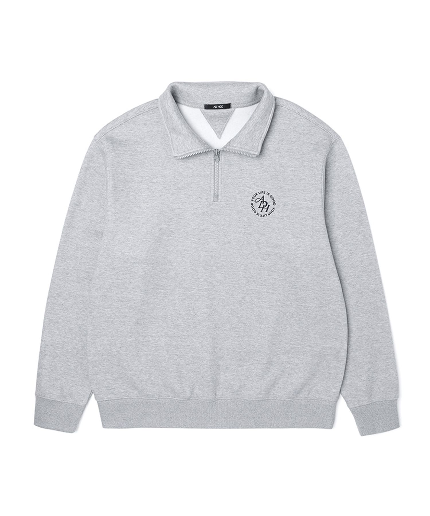 MUSINSA | AD HOC Unisex brushed half zip-up sweatshirt (M