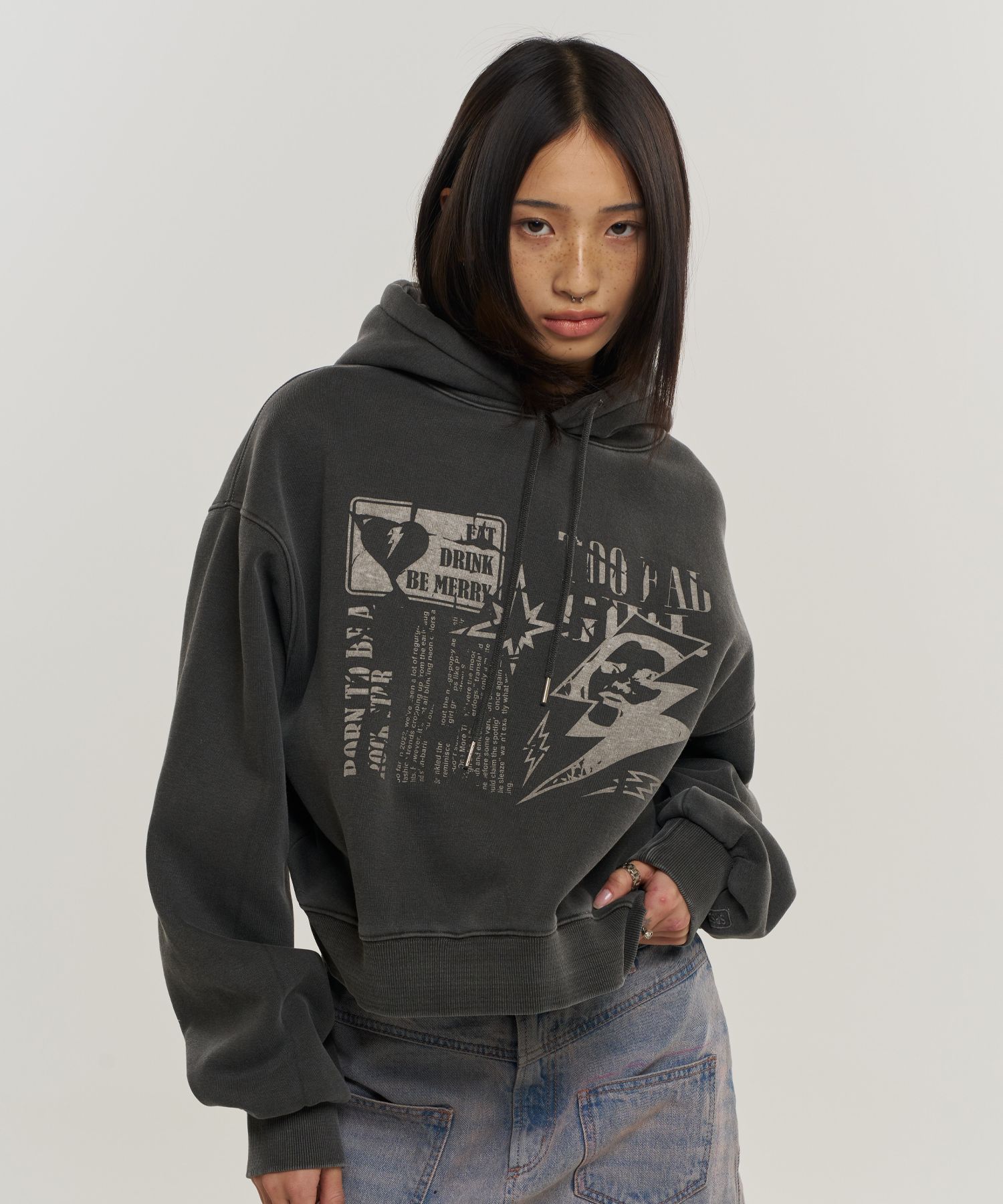 ★SUPERSUB★ Crushed Punk Pigment Hoodie Charcoal W2PGIWJEGD MUSINSA | SUPERSUB Crushed Punk Pigment Hoodie - Charcoal
