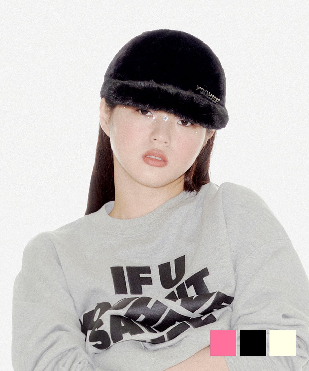 유희(YOUHEE) YOUHEE FUR BALL CAP PINK