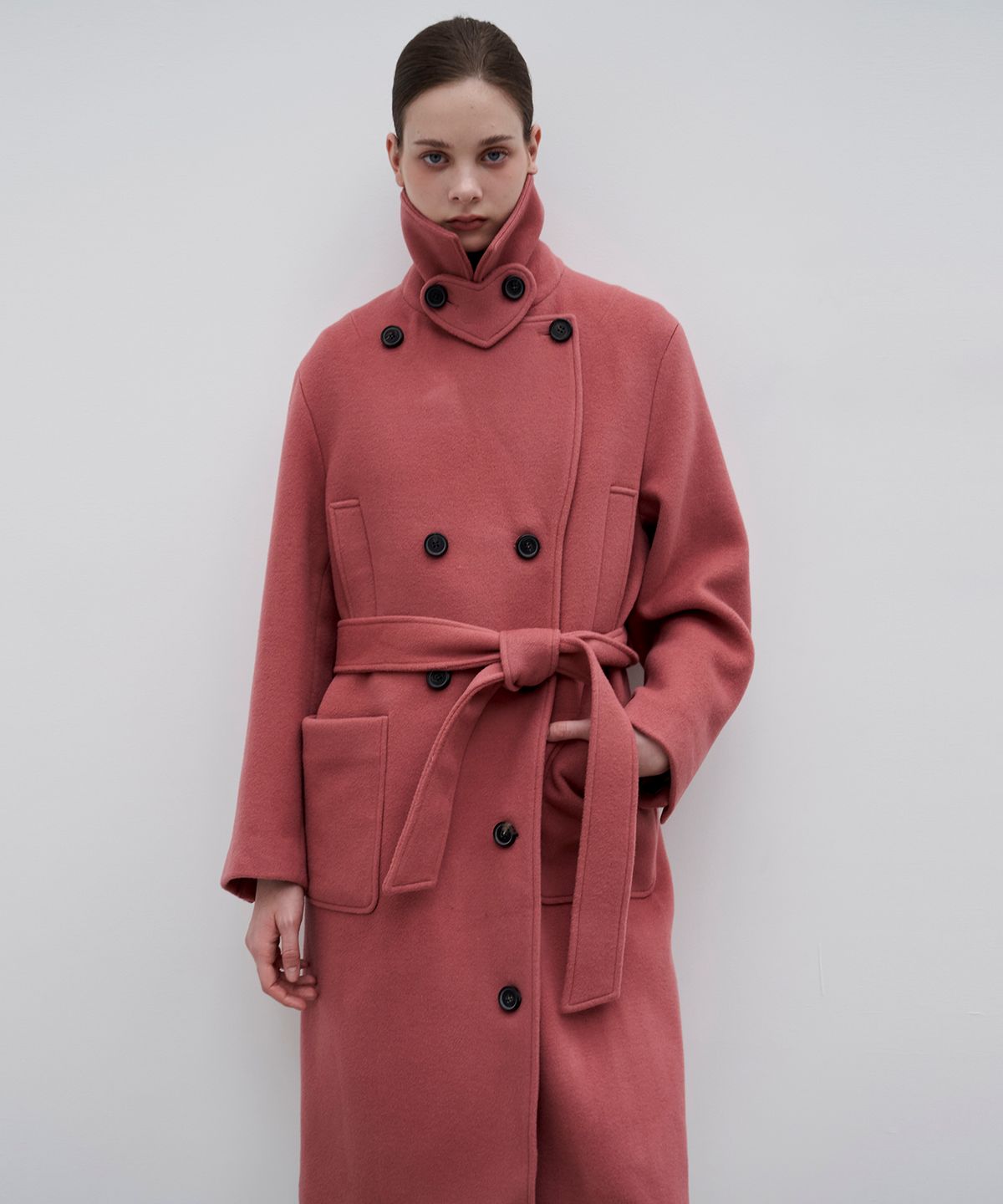 쥴리앤칼라(JULIY&CALLA) 23FW 칼라2 컬렉터 프리미엄 러브엘리자베스 메리노울코트 핑크