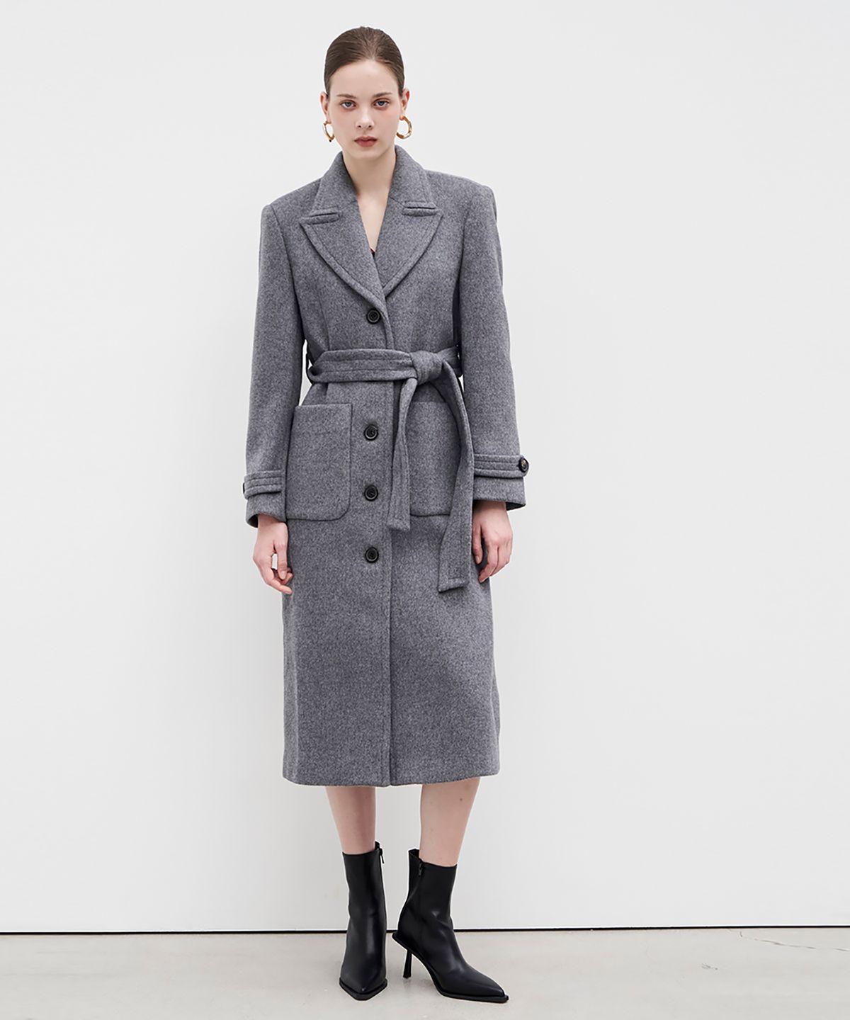 쥴리앤칼라(JULIY&CALLA) 23FW 칼라1 컬렉터 프리미엄 미들턴 메리노울코트  그레이