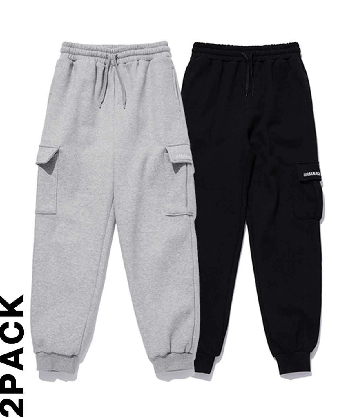어반에이지(URBANAGE) [2PACK] 카고 조거 트레이닝 팬츠 (2 Colors)