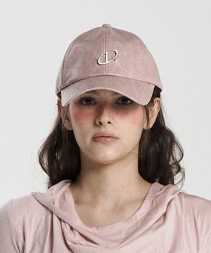 PINK FAUX LEATHER SYMBOL BALLCAP
