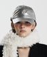 SILVER FAUX LEATHER SYMBOL BALLCAP