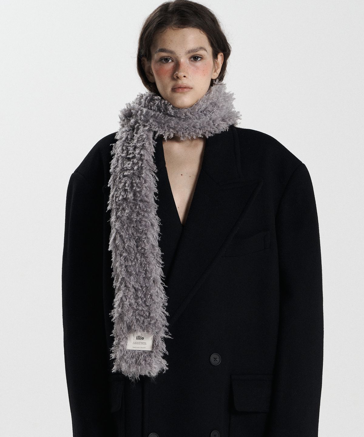 일리오(ILLIO) GRAY FLUFFY MUFFLER