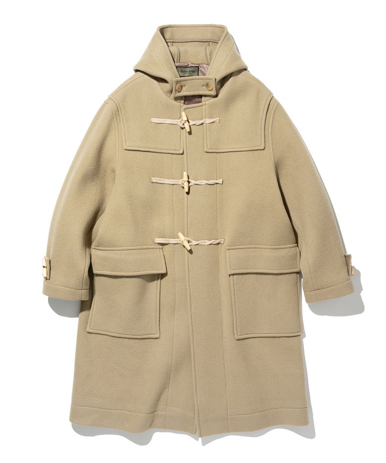 wool duffle coat beige
