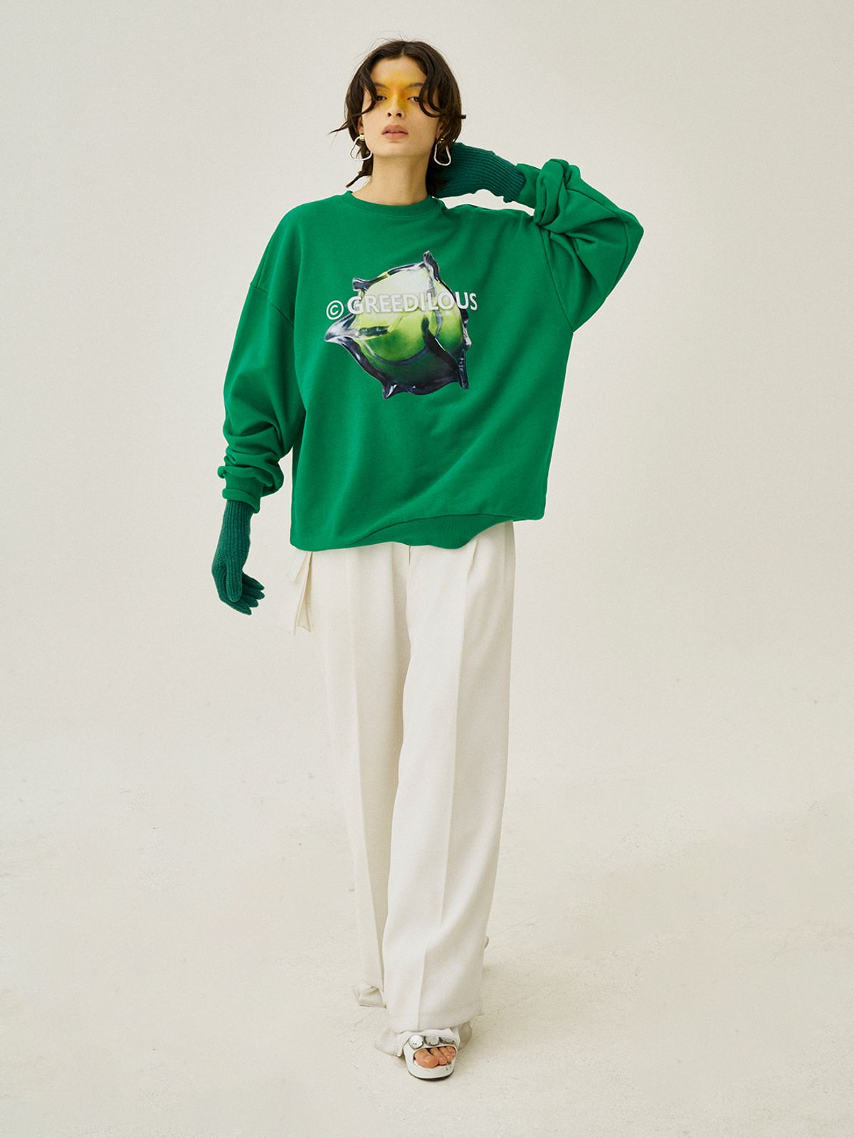 그리디어스(GREEDILOUS) Hanging Pocket Loose Pants White