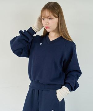 브이넥 래글런 스웻셔츠 (네이비)