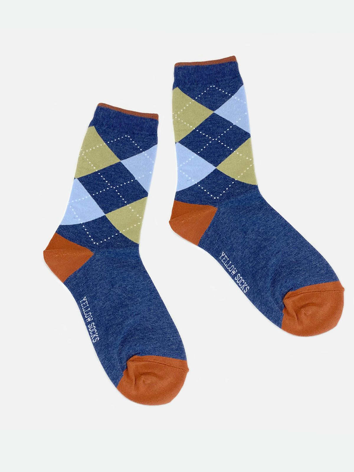 옐로우삭스(YELLOWSOCKS) 아가일 체크 네이비