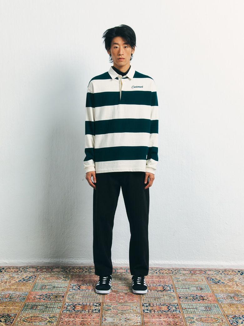 TWO COLOR STRIPE POLO T-SHIRT