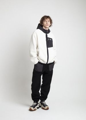 유니 플리스 셋업 자켓_WHITE